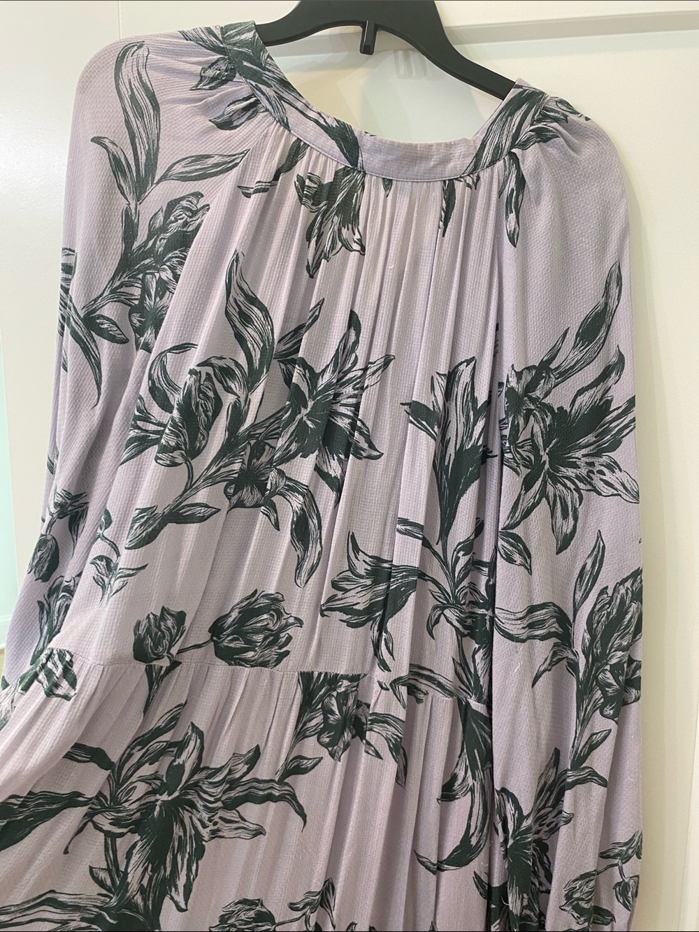 a new day Lavender Floral Pleated Long Sleeve Maxi Dress